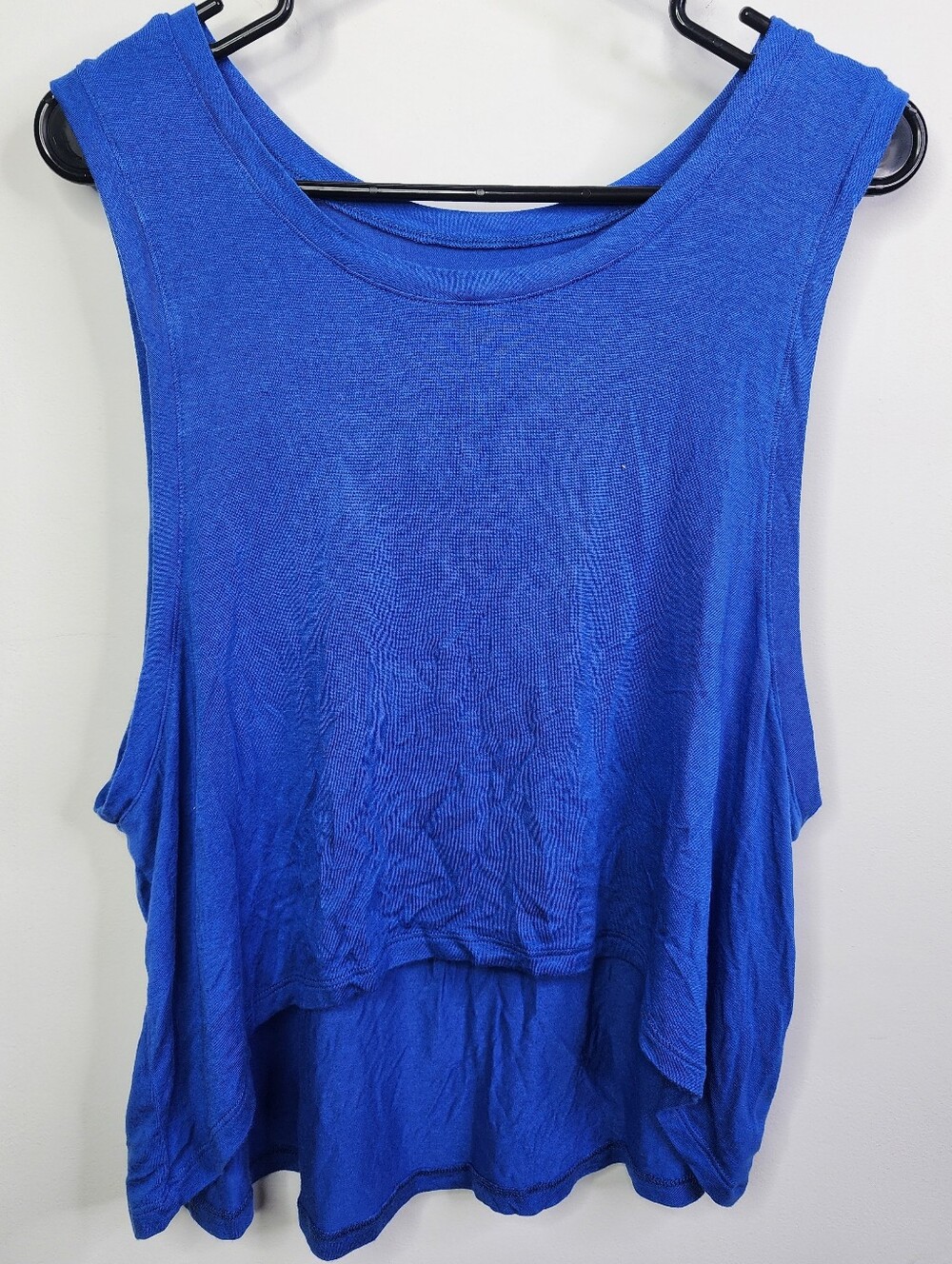 Classic High Front Longer Back Tank, Large, Blue